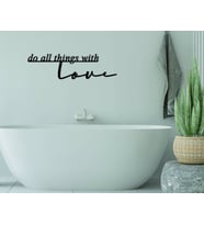BK Home Do All Things With Love Ahşap Duvar Yazısı (Siyah)