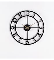 Rakamlı Metal Siyah Duvar Saati 1,5 mm Kalınlık 40x40 cm