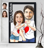 Kişiye Özel 3D  Ahşap Tablo Sevgili 30x40 -18
