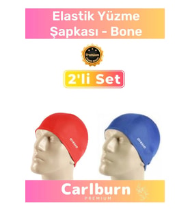 Özel Üretim Su Geçirmez Silikon Yüzücü Havuz Deniz Bonesi Elastik Yüzme Şapkası 2'li Set