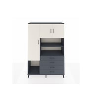 Hyperion Dolap 7 Raflı 4 Çekmeceli 3 Kapaklı 132x44x195 Antrasit-Aytaşı/Antrasit