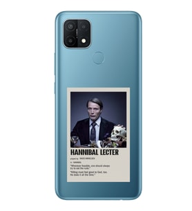 Oppo A15 / A15S Uyumlu Hannibal Lecter Minimalist Poster Desenli Şeffaf Telefon Kılıfı