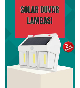 Dış Mekan Solar Duvar Lambası – 120° Hareket Algılama, 3 Işık Modu - Lisinya
