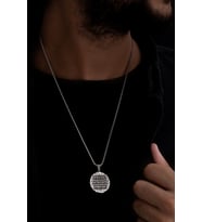 I?smi Azam Ve Yedi Ayetler Vefki Çift Taraflı Unisex Gümüş Kolye