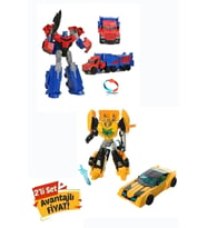 Metal Gövdeli Dönüşebilen Transformer Robot Bumblebe Ve Optimus Prime Araba 2'li Set 20 cm