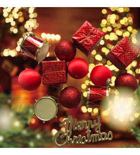 Yılbaşı Çam Ağacı Süsü Karışık Kırmızı Noel Seti Asılı Ağaç Süsü Yılbaşı Ağacı Süsleme Noel Süsleri