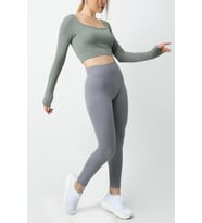 DoReMi Seamless Straplez Uzun Kollu Fitilli Büstiyer (Haki)