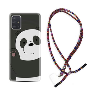 Samsung a71 A72 A73 A7 A9 2018 C7 C9 Kılıf Boyun Asklı Rasta Silikon Hello Panda 1709