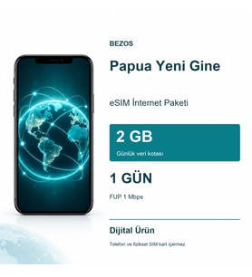 Papua Yeni Gine eSIM İnternet Paketi Günlük 2 GB 1 Gün - FUP 1 Mbps