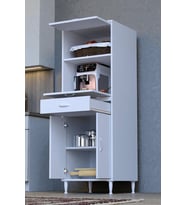 Eliusta Ora 48 cm Derinlikte Beyaz Mutfak/Kiler Dolabı 60x162,4x48 cm 1 Çekmece 4 Kapak Modüler Dolap