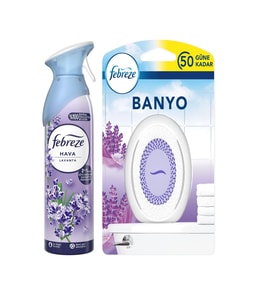 Febreze Hava Ferahlatıcı Sprey Oda Kokusu Lavanta 185 ml x 1 Adet Hava Temizleyi Banyo Parfüm 7,5 ml