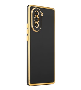 Huawei Nova 10 Pro Kılıf Zore Bark Kenarları Altın Renk Kılıf (Siyah)