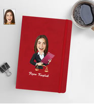 Kişiye Öze Avukat Kadın Model 13x21 Kırmızı Defter-25