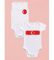 NSR Tasarım Hediye Türk Temalı Bebek Body Zıbın Baskı Çeşitleri