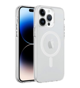 Apple iPhone 14 Pro Kılıf Zore Magsafe Şarj Özellikli Buzlu Transparan C-Pro Sert Kılıf (Renksiz)