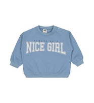 Civil Baby Nice Girl Baskılı 6-18 Ay Sweatshirt - Lila (Buz Mavi)