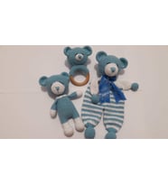 Ayıcıklı Uyku Arkadaşı ve Çıngırak Amigurumi Organik Oyuncak