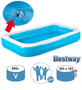 Bestway 54150 Çocuk Havuzu Mavi Dikdörtgen Şişme Havuz