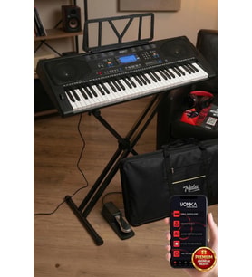 Midex PS-4500KSP Tuş Hassasiyetli 61 Tuşlu Org Sustain Pedallı USB MP3 (Pedal Stand Kulaklık Çanta Notalık Metod)