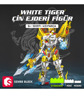 White Tiger Çin Ejderi Figür Yapı Bloğu Seti