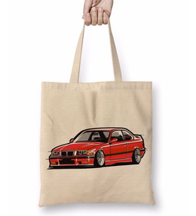 Bmw Stanced out E36 Red Bez Çanta Uzun Saplı