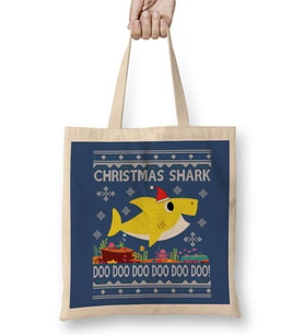 Baby Shark Christmas Knit Bez Çanta Uzun Saplı