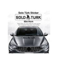 Solo Türk Yazılı Kartal Yıldız Oto Sticker Siyah 60*14 Cm