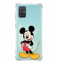 Samsung Galaxy A71  Köşe Korumalı Antişok Kapak Mickey Mouse Tasarımlı Şeffaf  Kılıf