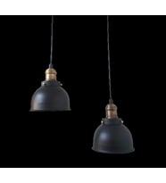 Rys Retro Metal Dekoratif 2 li Yuvarlak Dekoratif Sarkıt Avize Çap:30 cm (Burnt Olive)