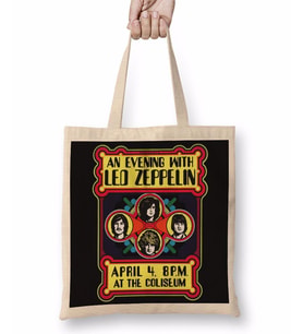 Led Zeppelin Banda Bez Çanta Uzun Saplı