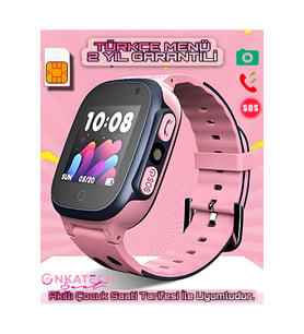 Çocuklar İçin Pembe Sim Kartlı Konum Takipli Akıllı Saat