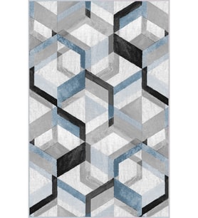 Eliana Home Baskılı, Yıkanabilir Kaymaz Taban Salon Halısı LNA1556-HT175 100x150 cm (Mavi)
