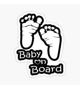 Uyarı Arabada Bebek Var Sticker oto Etiket 18cm MD4