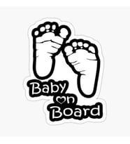 Uyarı Arabada Bebek Var Sticker oto Etiket 18cm MD4