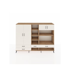 Hyperion Dolap 12 Raflı 4 Çekmeceli 4 Kapaklı 220x44x163 Çam-Aytaşı