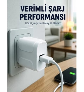 USB Girişli 12W Şarj Adaptörü Kompakt Telefon Şarj Cihazı
