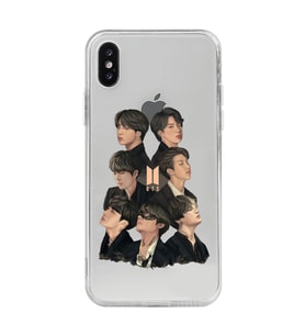 Iphone Xsmax Uyumlu BTS Desenli Şeffaf Telefon Kılıfı