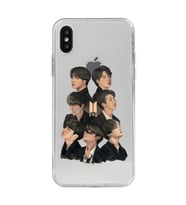 Iphone Xsmax Uyumlu BTS Desenli Şeffaf Telefon Kılıfı
