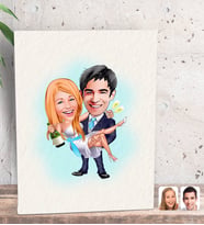 BK Gift Kişiye Özel Evleniyoruz Karikatürlü Dekoratif Mini Kanvas Tablo 15x20cm-4
