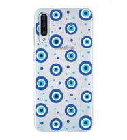 PrintiFy Galaxy A50S ile Uyumlu 1mm Slim Fit Nazar Boncuğu 1 Baskılı Şeffaf  Kılıf