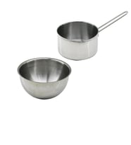 2 Parça Sütlük ve Sosluk Seti - 14 cm ve 17 cm - Paslanmaz Çelik