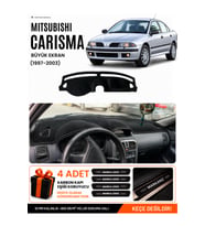 MITSUBISHI CARISMA BÜYÜK EKRAN (1997-2003) Uyumlu Torpido Örtüsü Torpido Kılıfı - Siyah