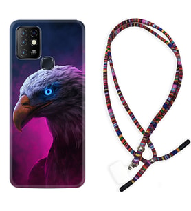 INFINIX Hot 8 9 10 11S Hot 10 Play 10T Kılıf Boyun Asklı Rasta Silikon Kartal 1622