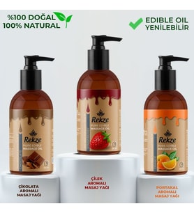 Rekze Masaj Yagı Çikolata Çilek Portakal Yenilir Erotik Rahatlatıcılı Vücut Aromaterapi 120 ml