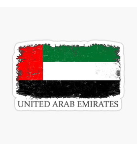 Birleşik Arap Emirlikleri Bayragı Araba Sticker 19 Cm Desenli