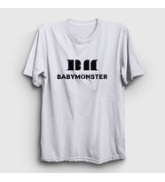 Presmono Unisex Beyaz Logo K Pop Baby Monster Babymonster T-Shirt 490713tt (Beyaz)