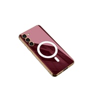 Samsung Galaxy S23 Uyumlu Kılıf Wireless Şarj Özellikli Kenarları Elektroplating Kaplama Aynalı Zore Kent Kapak