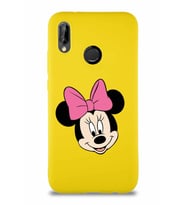 Huawei P20 Lite Soft Premier Kapak Minnie Mouse-C Tasarımlı Silikon Kılıf - Sarı (Şeffaf)