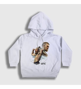 Presmono Unisex Çocuk Beyaz Ufc Conor McGregor Kapüşonlu Sweatshirt 313058tt