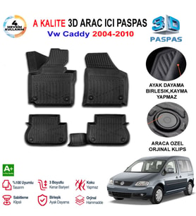 Vw Caddy 3D Paspas Havuzlu Pro 2005-2010